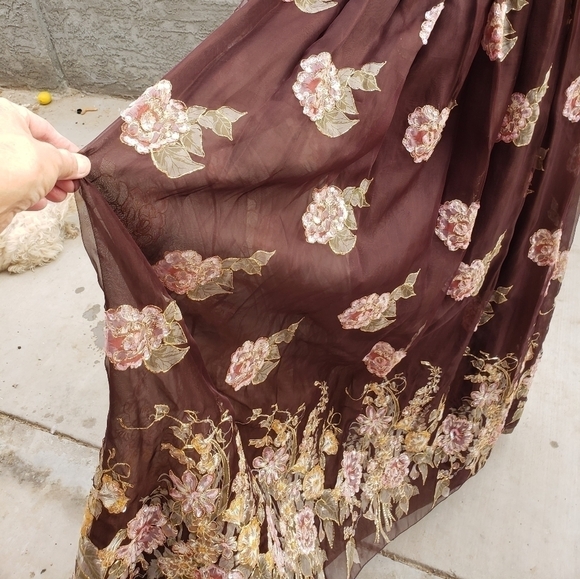 Ruben Panis Dress Vintage 1980's Silk Chiffon Gown - Picture 8 of 16